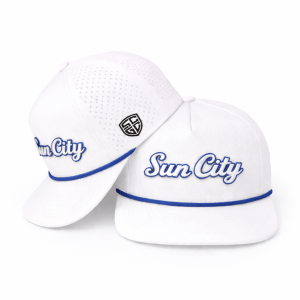 Sun City Classic Performance Rope Hat — White/Royal