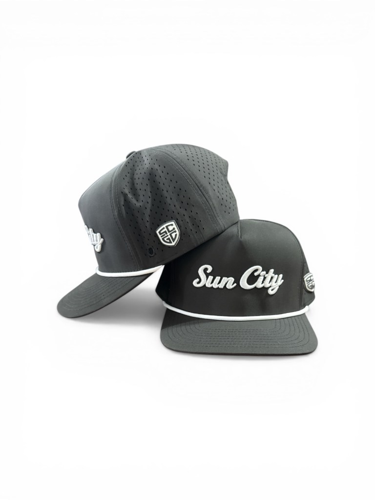 Sun City Classic Performance Rope Hat — Black/White